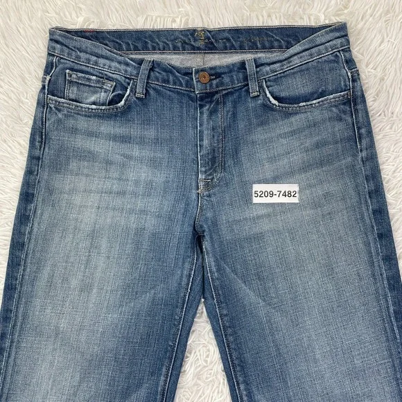 7 For All Mankind Pants Womens 31 Blue Ginger Flared Medium Wash Denim Jeans USA - Picture 15 of 15